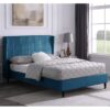 Ashburton Velvet Fabric Double Bed In Blue