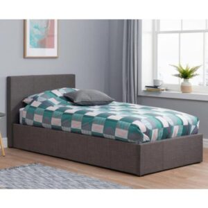 Berlins Fabric Ottoman Single Bed In Grey