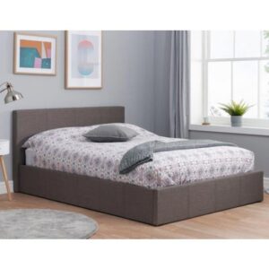 Berlins Fabric Ottoman Small Double Bed In Grey