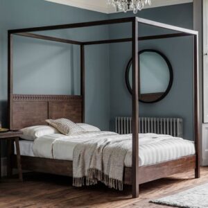 Bahia Wooden King Size Bed In Brown