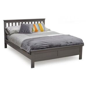 Willox Wooden Double Size Bed In Grey