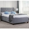 Cologne Ottoman Fabric Double Bed In Grey