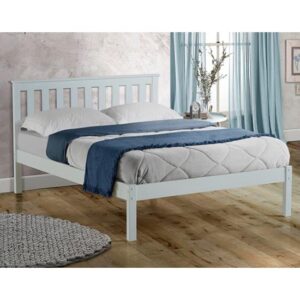 Danvers Wooden Low End Double Bed In White