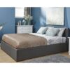 Eltham End Lift Ottoman Fabric Double Bed In Grey