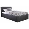 Eltham End Lift Ottoman Faux Leather Small Double Bed In Black