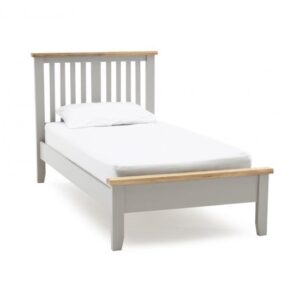 Freda Low Footboard Wooden Single Bed In Grey And Oak
