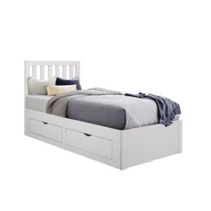 Aspen Wooden Single Bed With 4 Drawers In White