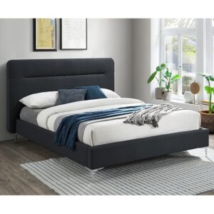 Finn Fabric Double Bed In Charcoal