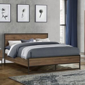 Huston Wooden Double Bed In Walnut