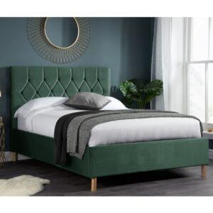 Laxly Fabric Ottoman Small Double Bed In Green