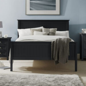 Madge Wooden King Size Bed In Anthracite
