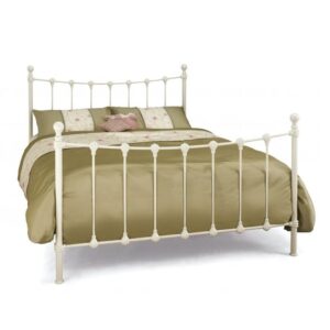 Marseille Metal Small Double Bed In Ivory Gloss