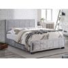 Masira Fabric King Size Bed In Steel Crushed Velvet