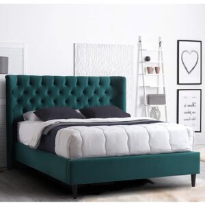 Mayfair Tactile Fabric Double Bed In Green