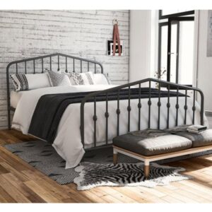 Brunswick Metal Double Bed In Grey