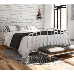 Brunswick Metal Double Bed In White