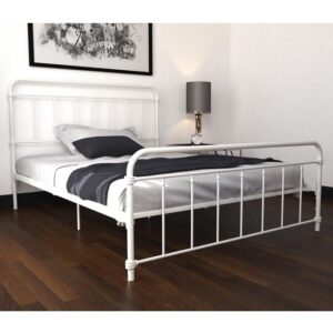 Wallach Metal Double Bed In White