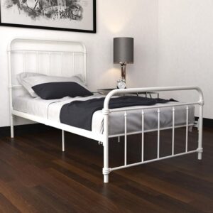 Wallach Metal Single Bed In White