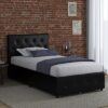 Dalya Faux Leather Single Bed With Drawers In Black