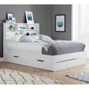 Alafia Wooden Storage Small Double Bed In White