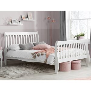 Belford Pine Wood Small Double Bed In White