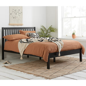 Novo Wooden Small Double Bed In Black
