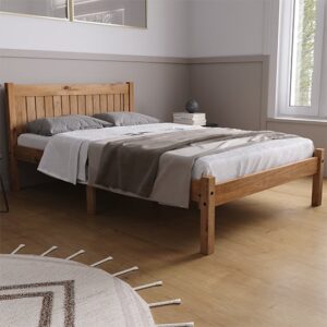 Ria Wooden Small Double Bed In Pine
