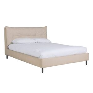 Adriel Boucle Fabric Double Bed In Latte