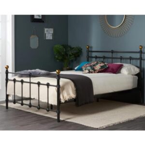 Atalla Metal Small Double Bed In Black
