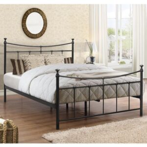 Emilia Metal Small Double Bed In Black