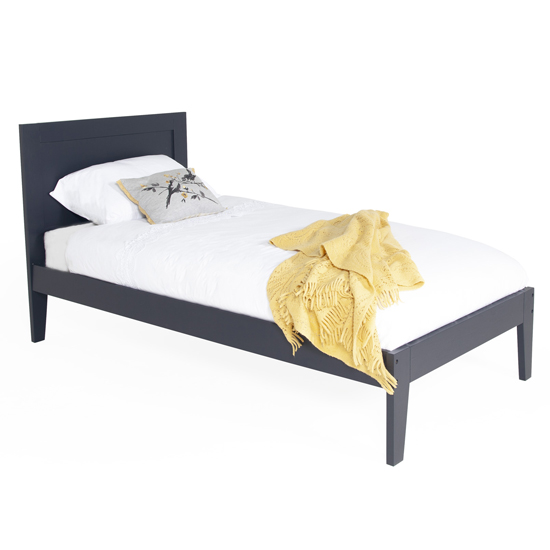 Lanus Wooden Single Bed In Dark Grey