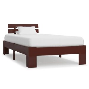 Absecon Wooden Single Bed In Dark Brown
