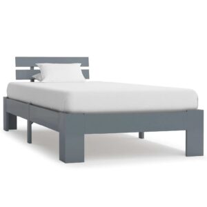 Absecon Wooden Single Bed In Grey