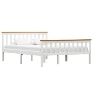 Chilliwack Wooden Double Bed In White And Brown