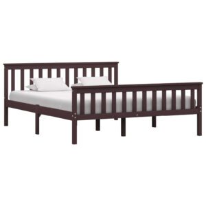 Chilliwack Wooden King Size Bed In Dark Brown