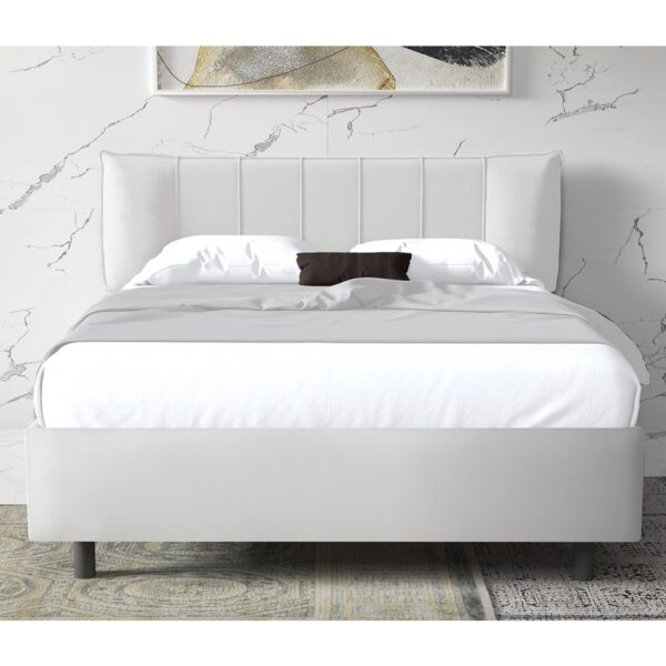 Hugo Leather King Size Bed In White