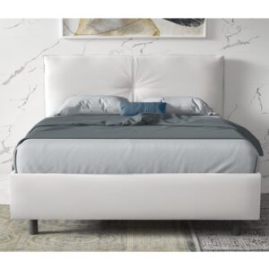 Malvern Leather Small Double Bed In White