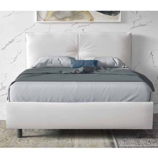 Malvern Leather Small Double Bed In White