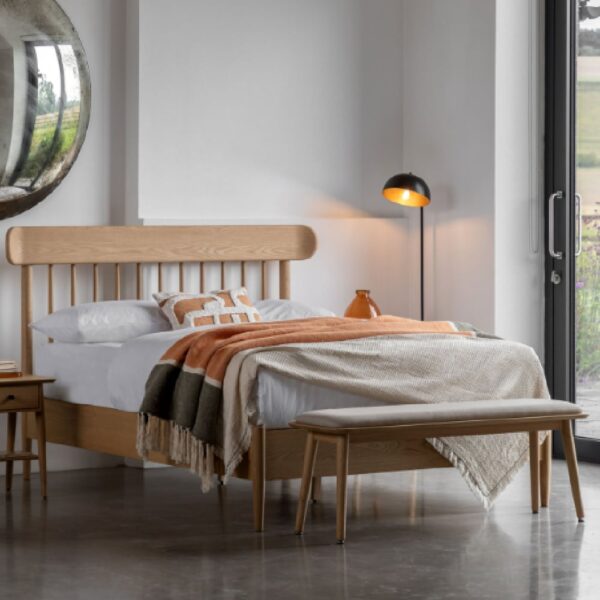 Hervey Wooden Spindle Double Bed In Natural