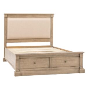 Valletta Wooden King Size Bed With 2 Drawers In Natural