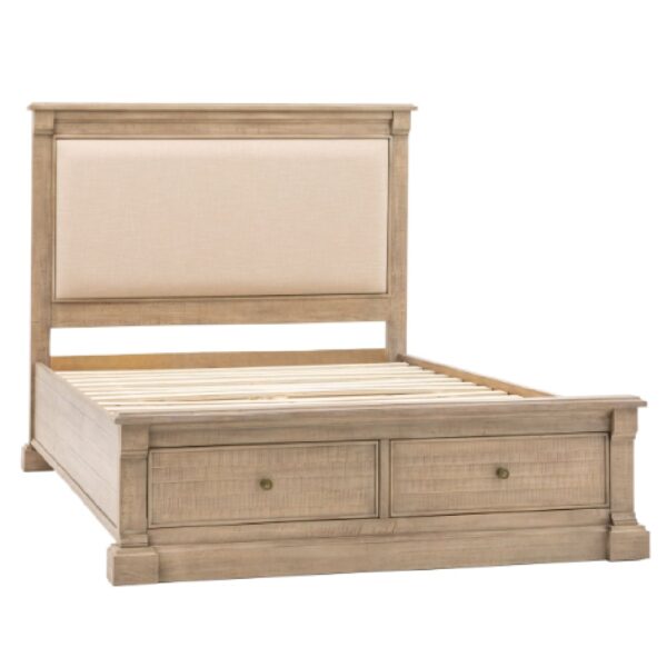 Valletta Wooden King Size Bed With 2 Drawers In Natural