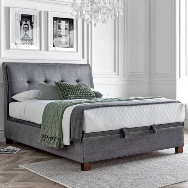 Accord Fabric Ottoman Storage Super King Size Bed In Vogue Grey